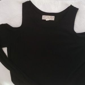 Black cold shoulder sweater